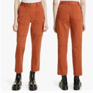 $75 NEW Derek Lam 10 Crosby Therese Solid Pocket Straight Leg Pants Sz 8